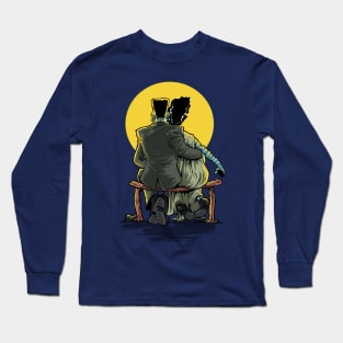 Monster and Bride Gazing at the Moon Long Sleeve T-Shirt